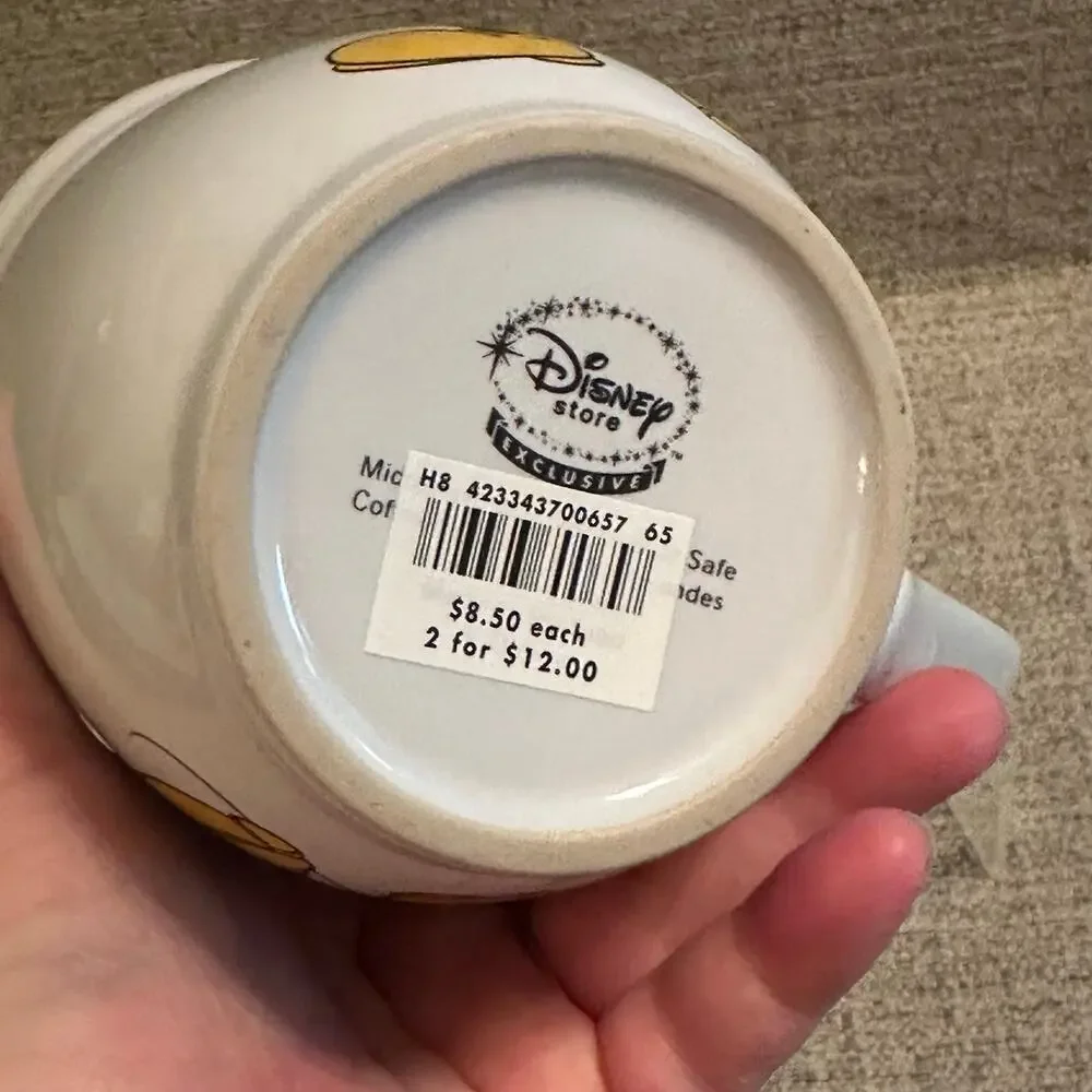 Disney Store Exclusive Mickey Mouse Coffee Mug White  18 Oz Cup With Tags